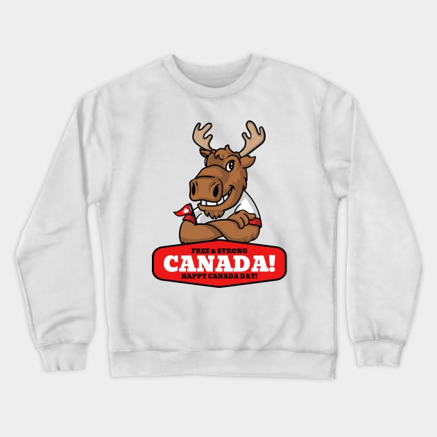 Canada Day Canadian Pride Moose I Love Canada Crewneck Sweatshirt by Tip Top Tee's